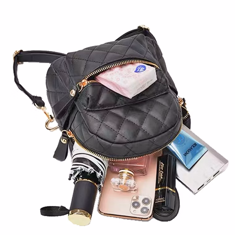 Women Custom New Design PU Leather Fashion School Bag Girl&prime; S Mini Backpack