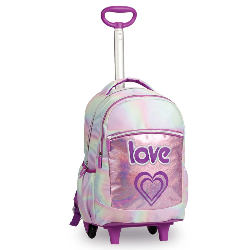 High Quality Trolley Bag School Girl 3 in 1 Set Glitter Children School Bags Kids