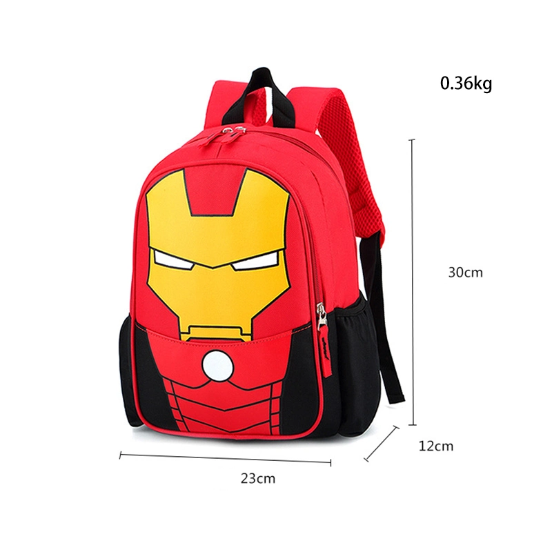 Factory Backpack Supplier Cartoon Cute Children&prime;s Zippers Nylon Schoolbag Spiderman School Bags for Kindergarten Boy