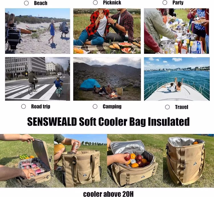 Factory Wholesale Yety Style Ice TPU Cooler Bags Waterproof Picnic Camping Custom Soft Cooler Bag