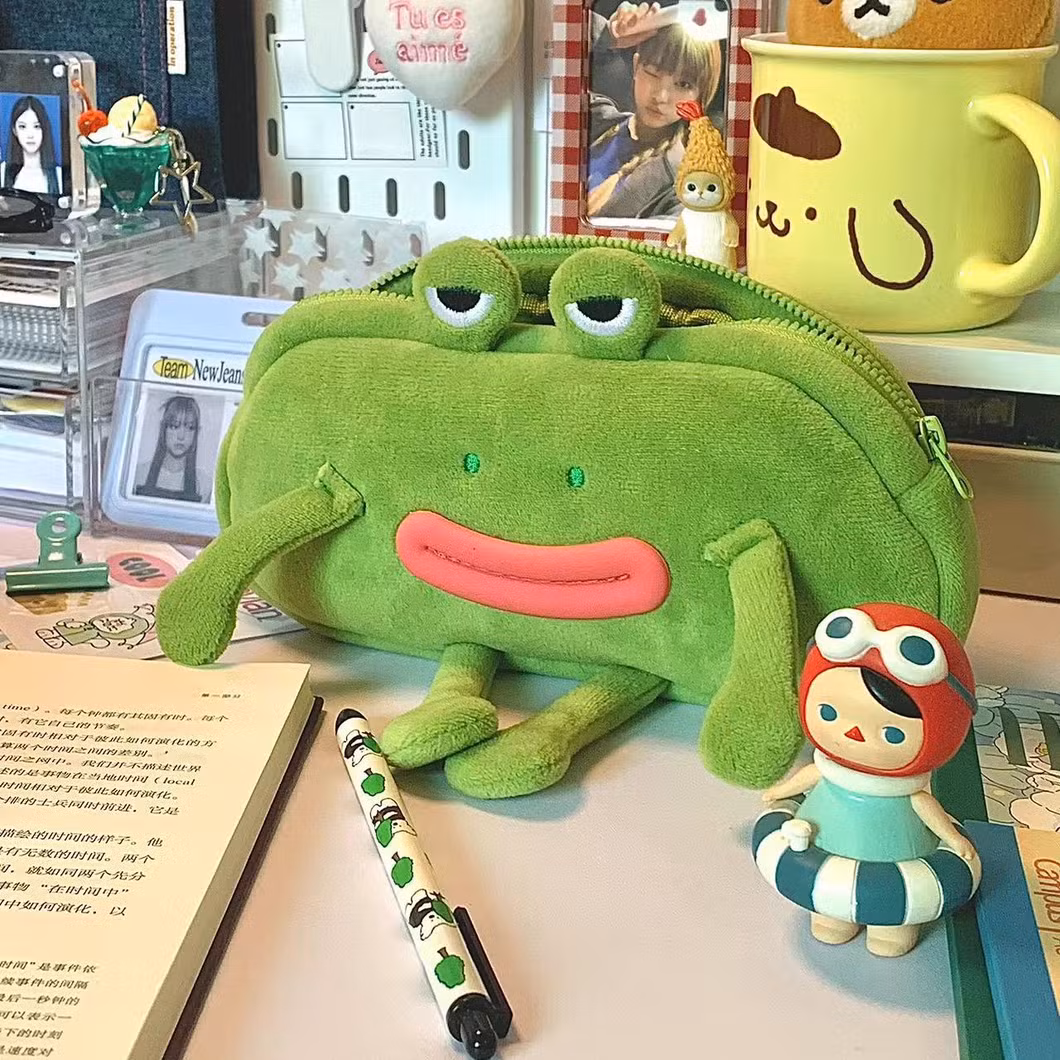Funny Frog Plush Ins Ugly and Cute Large Capacity Stationery Pencil Bag