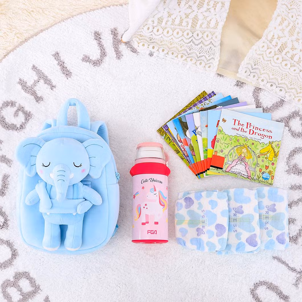 Elephant Animal Toddler Backpacks Bag with Toy Light Blue