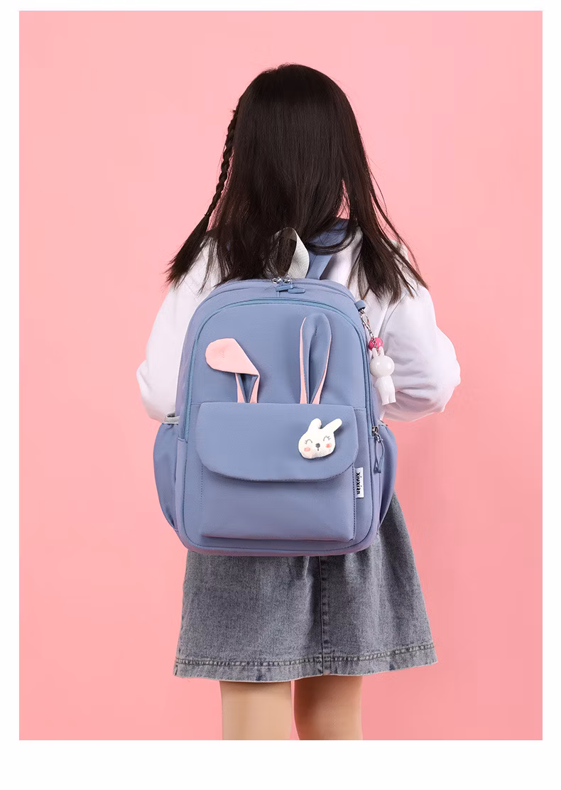 Wholesale Elementary School Bag Girls in Grades 1-6 Backpack Kids Cute Bunny Backpack