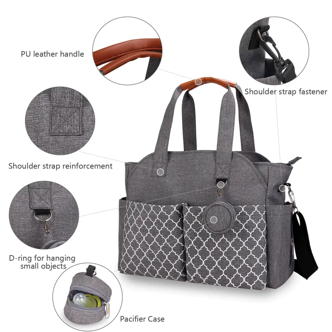 New Trendy Outing Baby Care Bags Multi-Pockets Diaper Carrier Handbag Practical Mummy Tote Bag