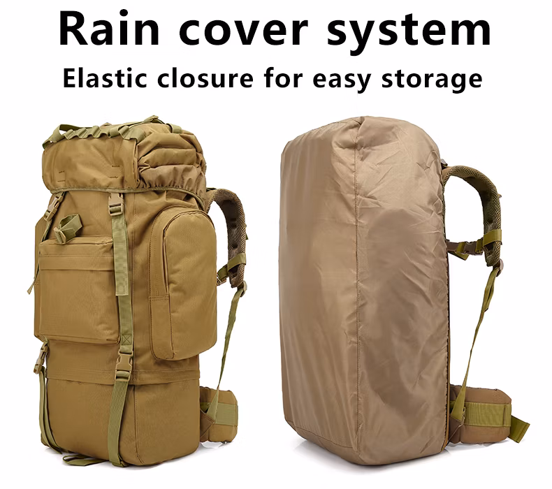 Hot Sell 65L Mountain Backpack Outdoor Adventure Travelling Waterproof Tactical Hiking Backpack