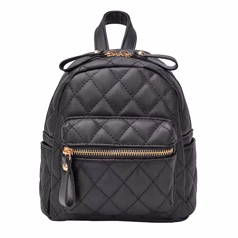 Women Custom New Design PU Leather Fashion School Bag Girl&prime; S Mini Backpack