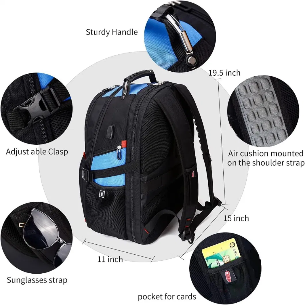 Amazon Custom Notebook Men Anti Theft Slim Business School Laptop Travel Backpack with USB Charging Port