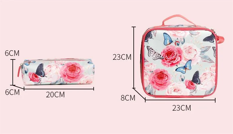 High Quality Trolley Bag School Girl 3 in 1 Set Glitter Children School Bags Kids