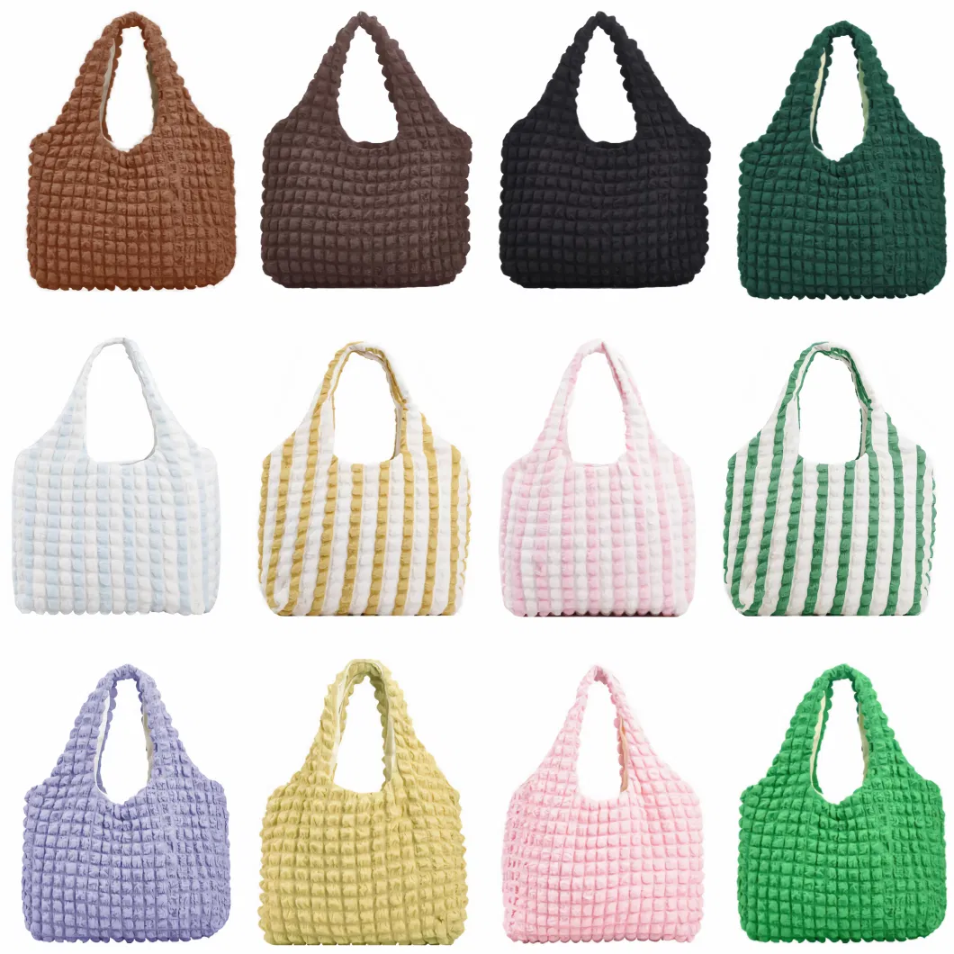 Aesthetic Design Polyester Bubble Shoulder Bag Puffy Hobo Bag Casual Padding Purse Satchel Gift for Women Fit Any Occasion