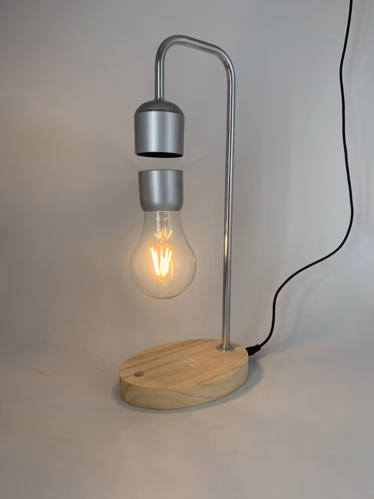 New 360 Rotating Wooden Base Magnetic Levitation Floating Lamp Light LED Bulb with Wireless Charging for Cellphone Wholesale Decor Gift Night Light