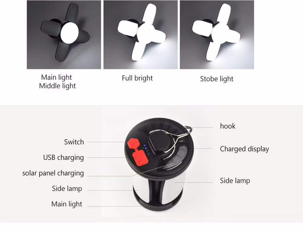 Hot Sale Emergency Solar Panel Light LED Solar Portable Bulb Solar Lights Outdoor LED Camping Light