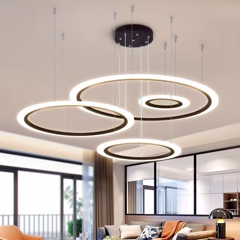 New Arrivals Smart Remote Control CCT Dimming Ceiling Lamp White Black Gold Chandelier Pendant Light with LED Bulb