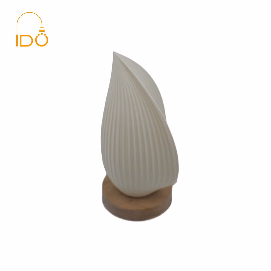 New Design Innovation 3D Printed Double Cover Wooden Base LED Table Lamps