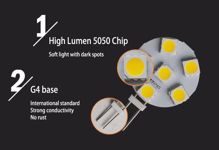 G4 5050 Warm White Round PC Panel Side Pin 12V 24V LED Bulb