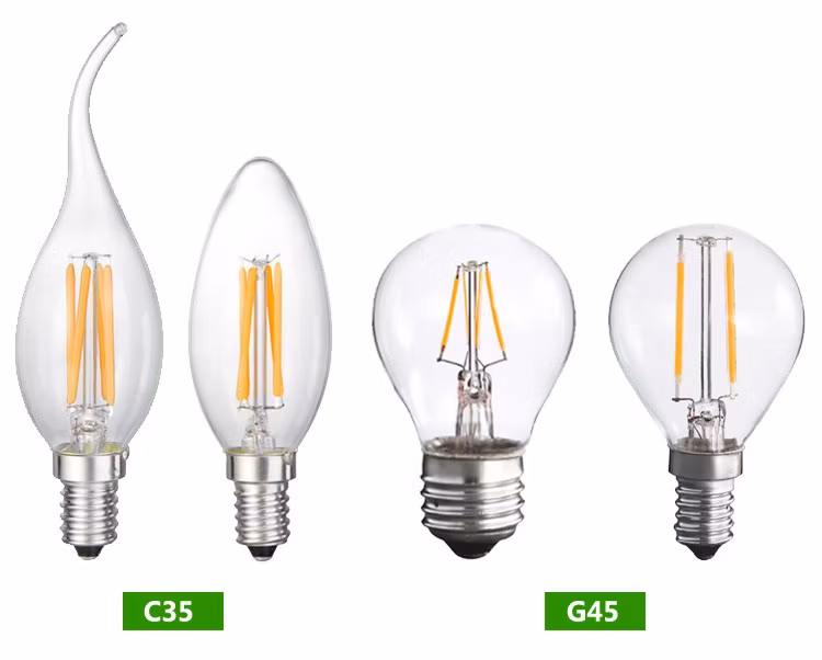 LED Filament Candle Clear Bulbs E12 LED Candelabra Bulbs 4W Torpedo Shape Warm Indoor Vintage Bulb