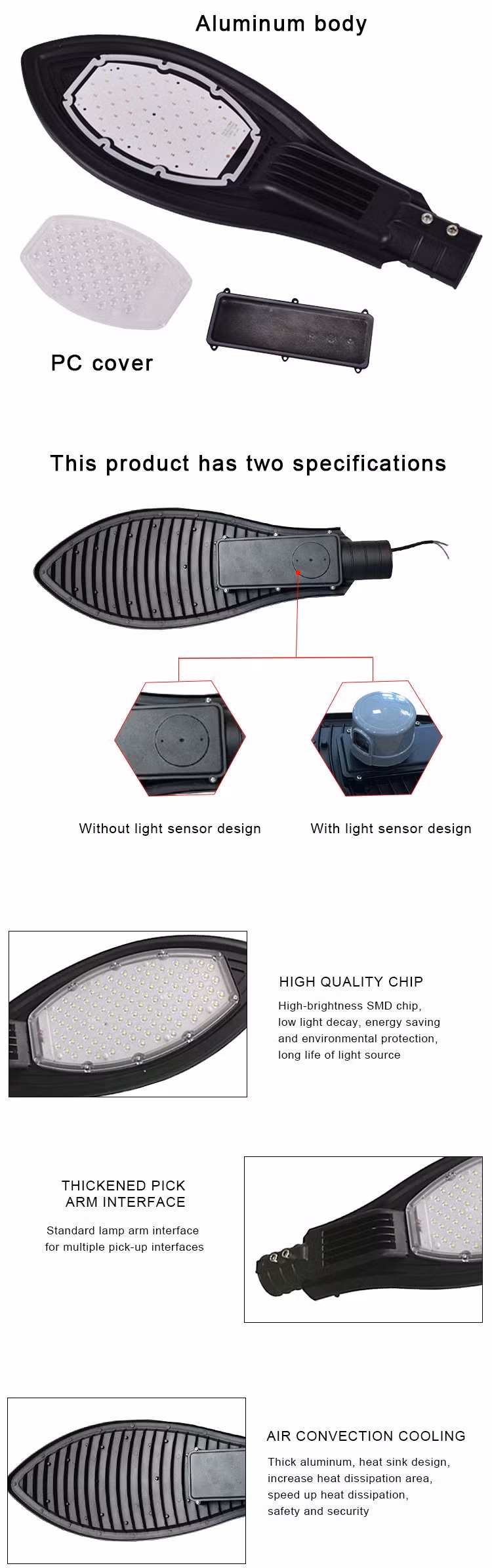 Solar Powered Arena Lights LED Street Lights Retrofit Higher Power LED Street Light Bulb 200W Streetlights
