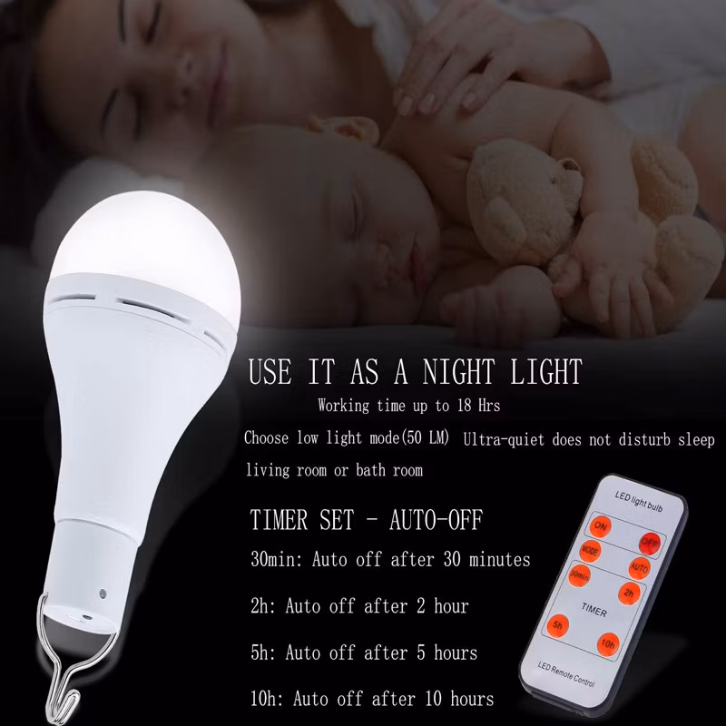 Portable LED Solar Bulb Light Emergency Light Outdoor Camping Light