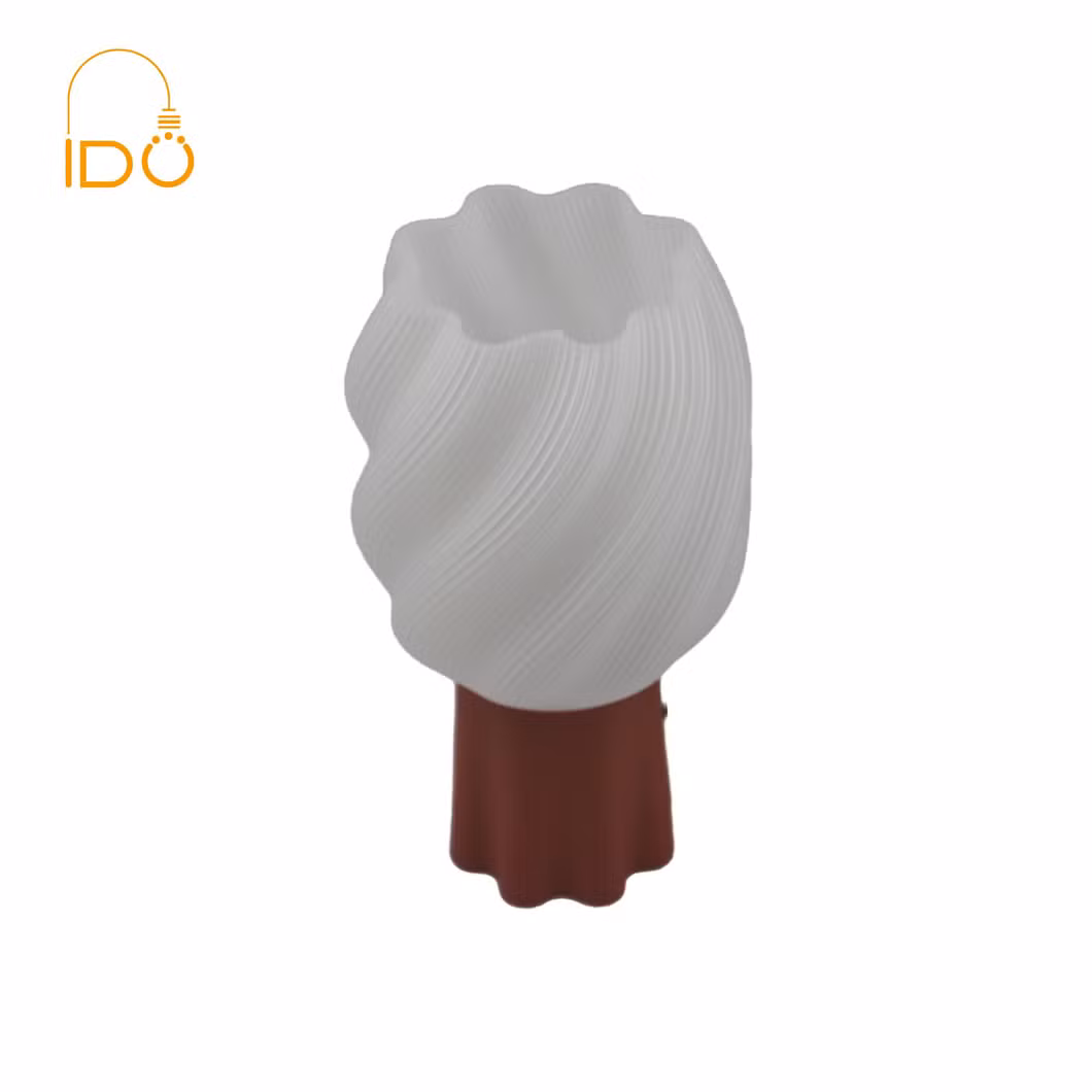 New Design Innovation 3D Printed Double Cover Wooden Base LED Table Lamps