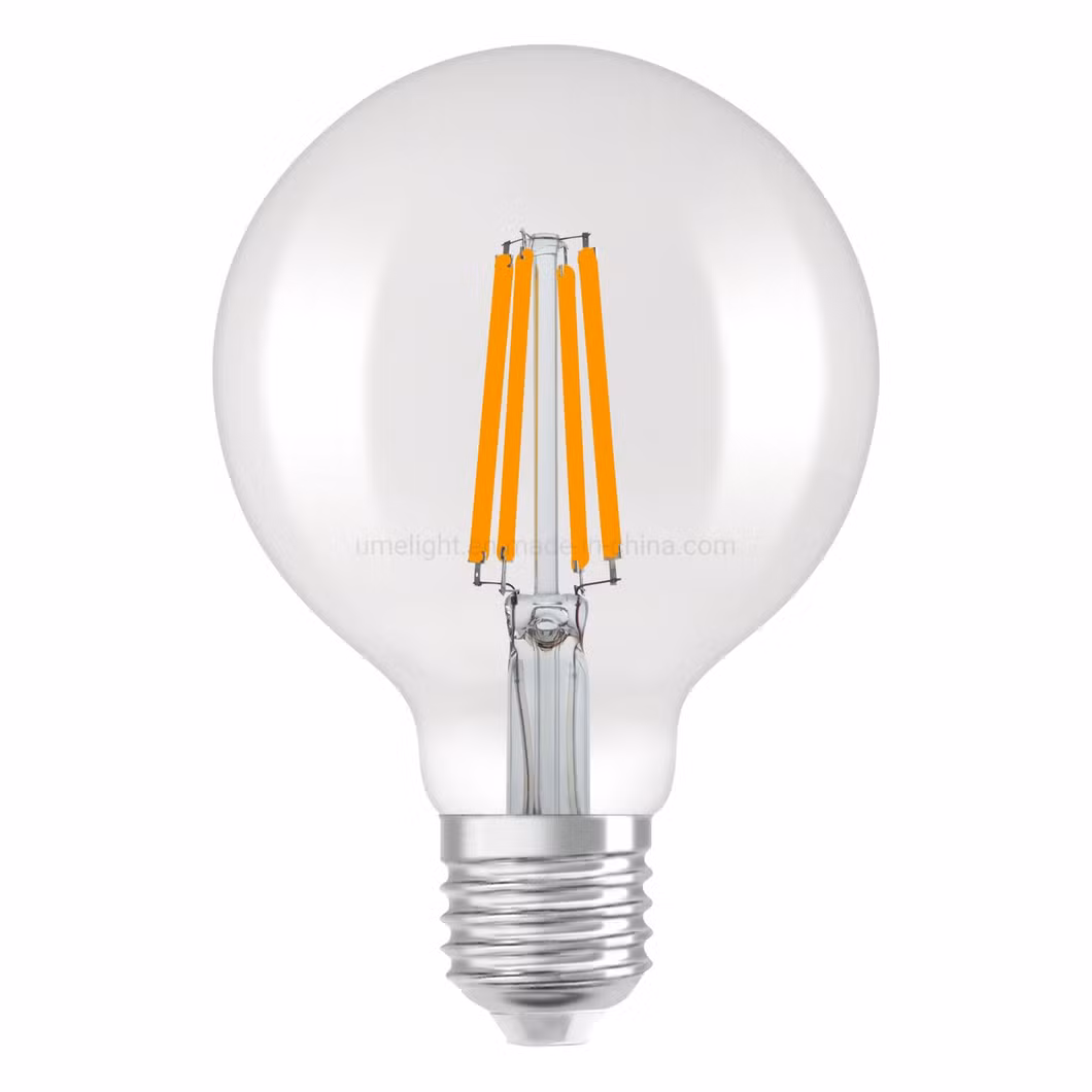 LED Filament Bulb G125 4W Amber Clear Glass Edision LED Global Bulb New Energy Saving LED Vintage Lamp for Indoor Lighting and Home Decoration
