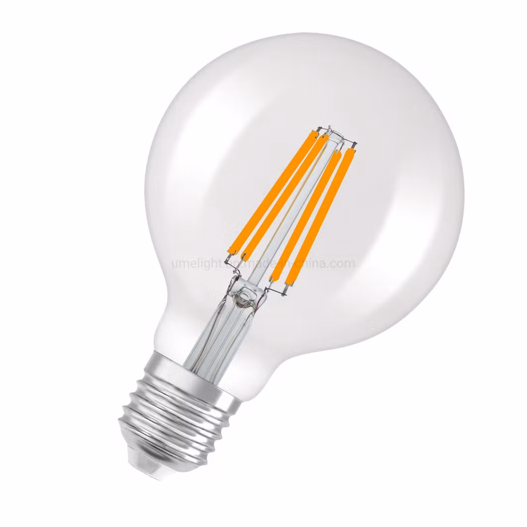 LED Filament Bulb G125 4W Amber Clear Glass Edision LED Global Bulb New Energy Saving LED Vintage Lamp for Indoor Lighting and Home Decoration