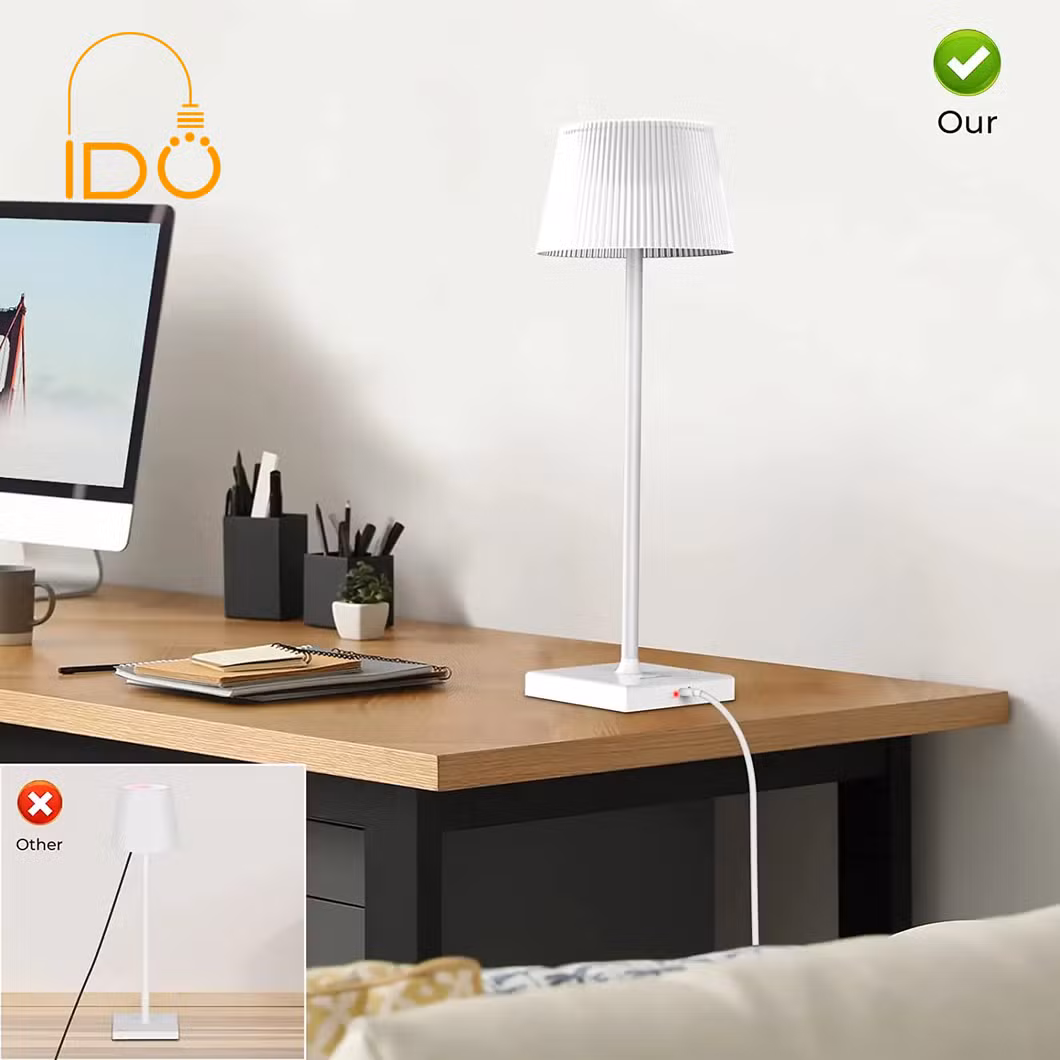 New Design Innovation 3D Printed Double Cover Wooden Base LED Table Lamps