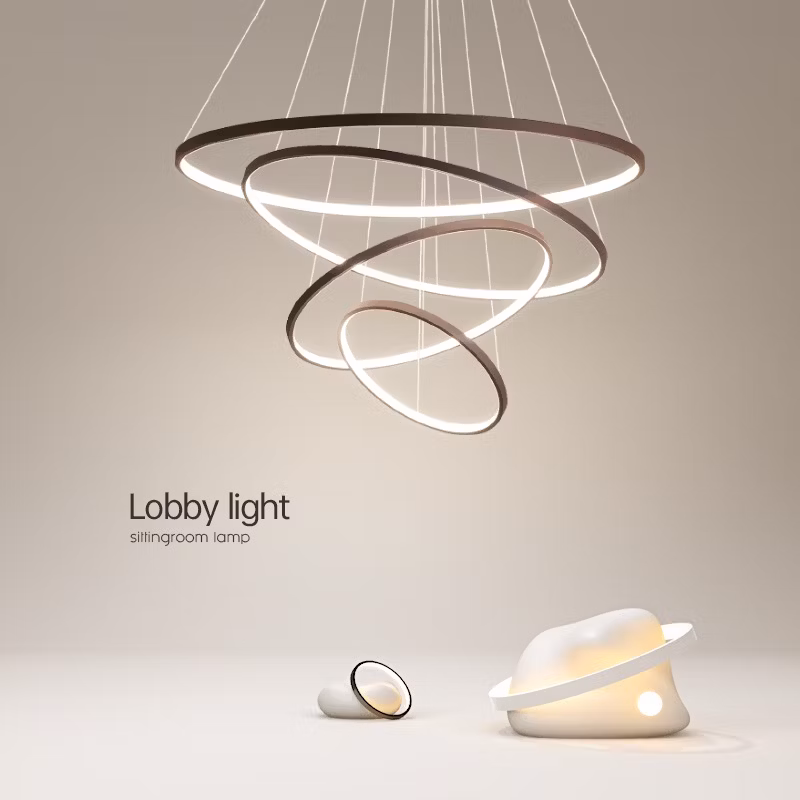 New Arrivals Smart Remote Control CCT Dimming Ceiling Lamp White Black Gold Chandelier Pendant Light with LED Bulb