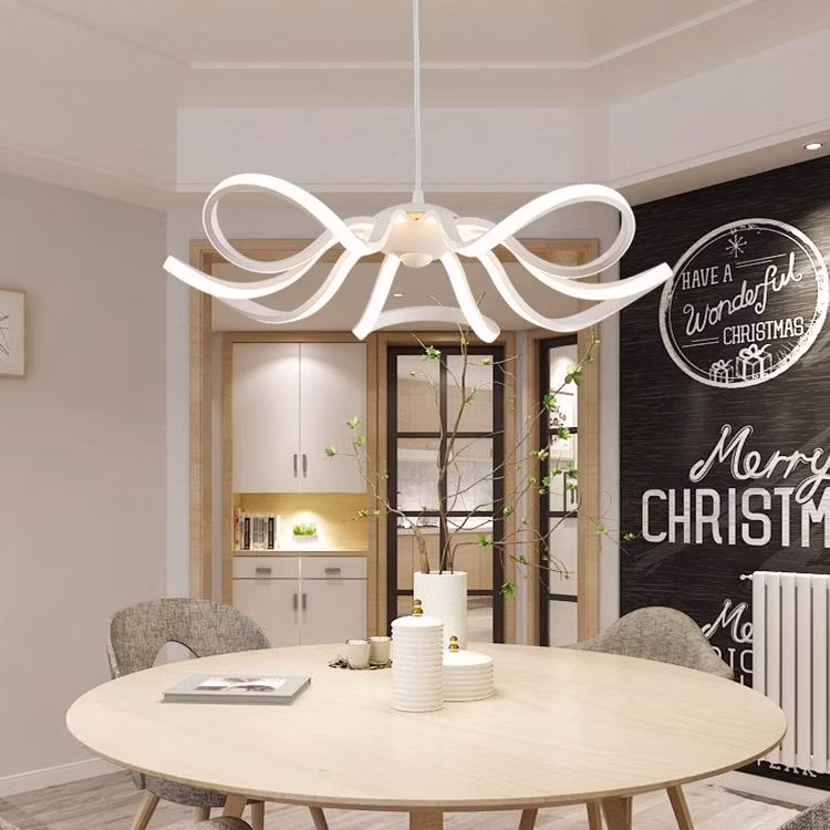 New Arrivals Smart Remote Control CCT Dimming Ceiling Lamp White Black Gold Chandelier Pendant Light with LED Bulb