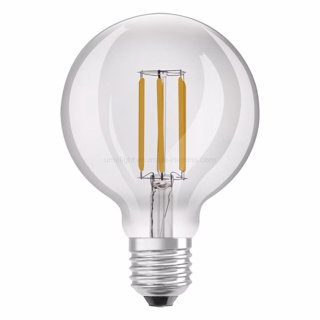 LED Filament Bulb G125 4W Amber Clear Glass Edision LED Global Bulb New Energy Saving LED Vintage Lamp for Indoor Lighting and Home Decoration