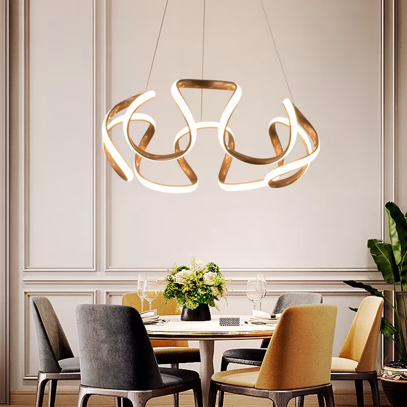 New Arrivals Smart Remote Control CCT Dimming Ceiling Lamp White Black Gold Chandelier Pendant Light with LED Bulb
