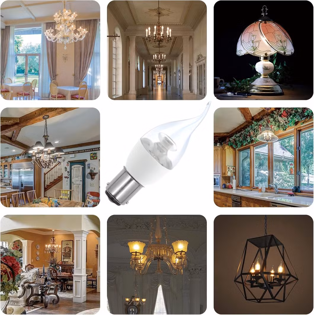 Halolite 7W B42 Clear Dimmable Small Edison Screw Filament Flame Tip LED Bulb