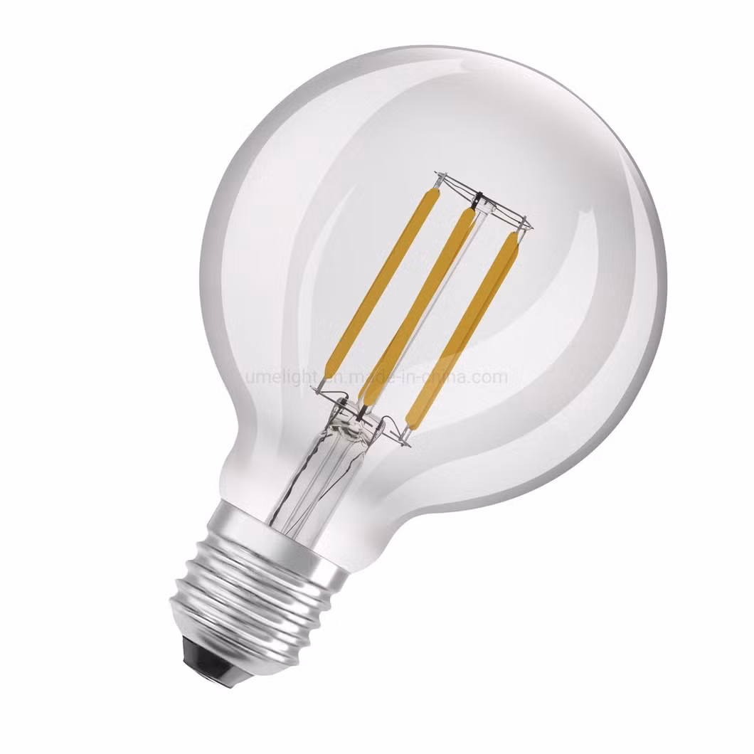 LED Filament Bulb G125 4W Amber Clear Glass Edision LED Global Bulb New Energy Saving LED Vintage Lamp for Indoor Lighting and Home Decoration