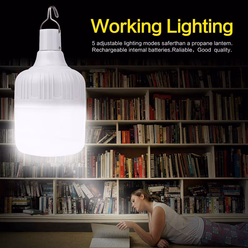 2023 New Outdoor Portable Camping Lamp Solar Rechargeable Light Emergency LED Bulb