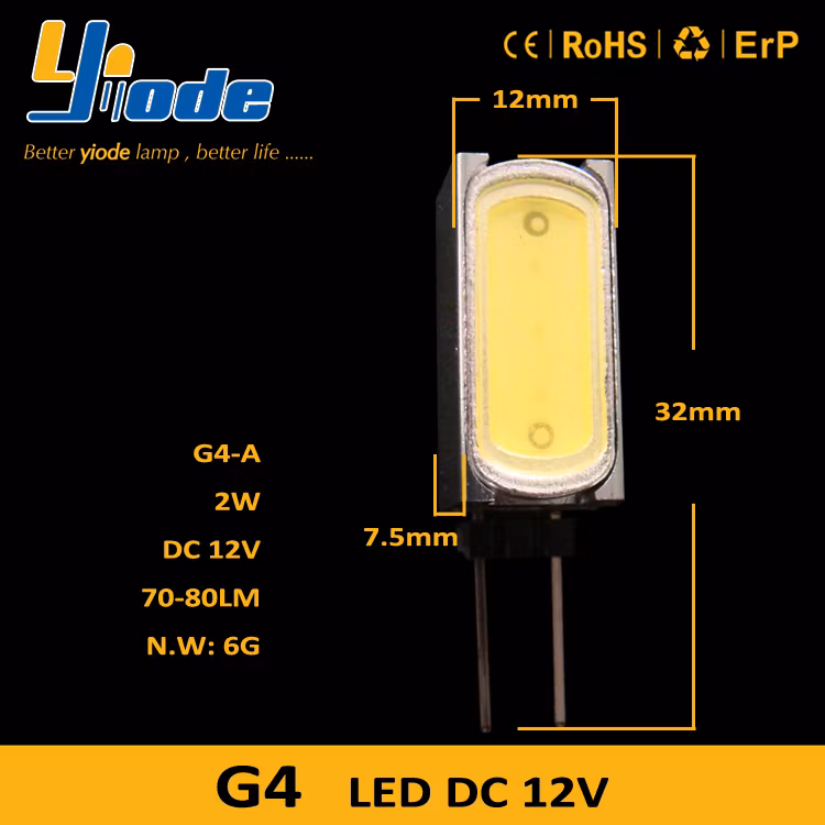 12V Side Pin Desk Lamp COB G4 LED Bulb