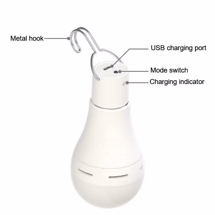 Portable LED Solar Bulb Light Emergency Light Outdoor Camping Light