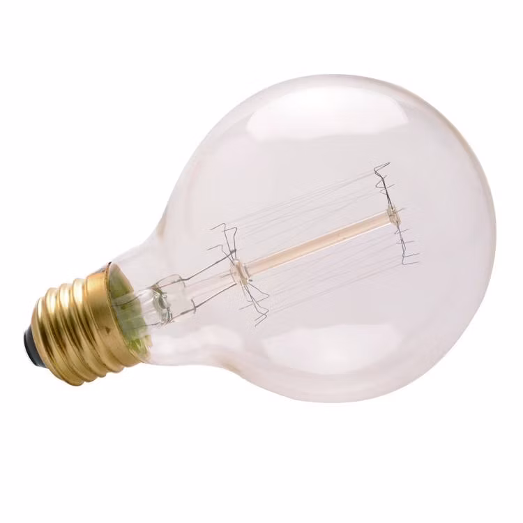 Edison Globe Style Quad Loop Filament Light Bulb Antique Incandescent Lamps G80 Vintage Edison Light Bulbs Golf Ball Bulb for Decorative Lighting