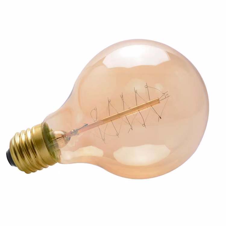 Edison Globe Style Quad Loop Filament Light Bulb Antique Incandescent Lamps G80 Vintage Edison Light Bulbs Golf Ball Bulb for Decorative Lighting