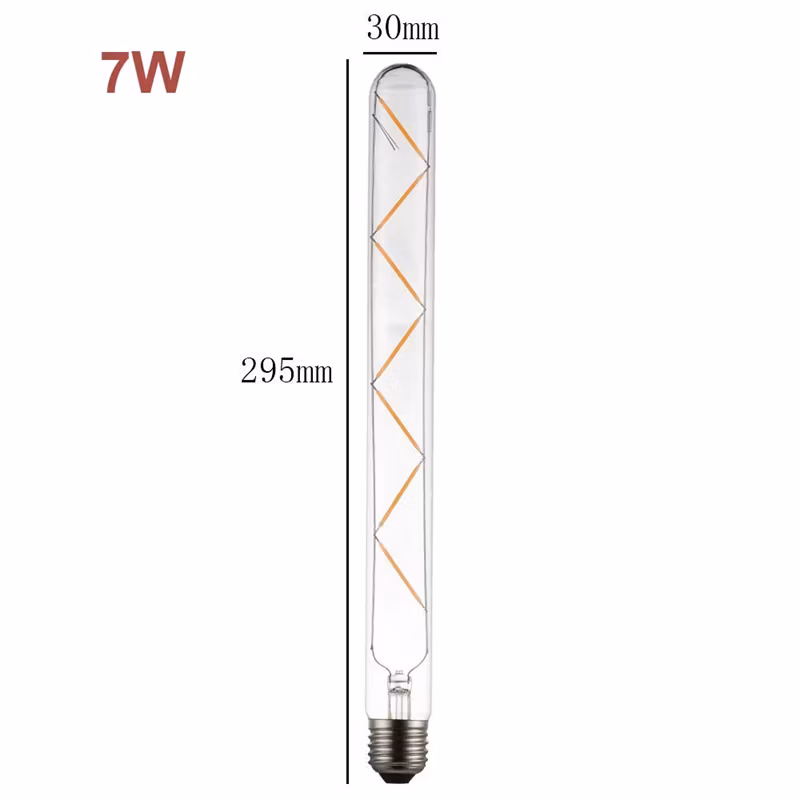 Hcnew Retro LED Filament Bulbs T185 T225 T300 LED Tube Bulb E27 3W 6W 7W 8W 220V Flame Light for Chandelier Lighting