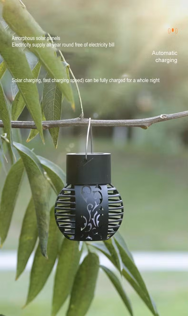 Solar Flicker Flame Lantern Lights LED Effect Hanging Solar Light Garden Lamp for Outdoor Home Yard Decoration