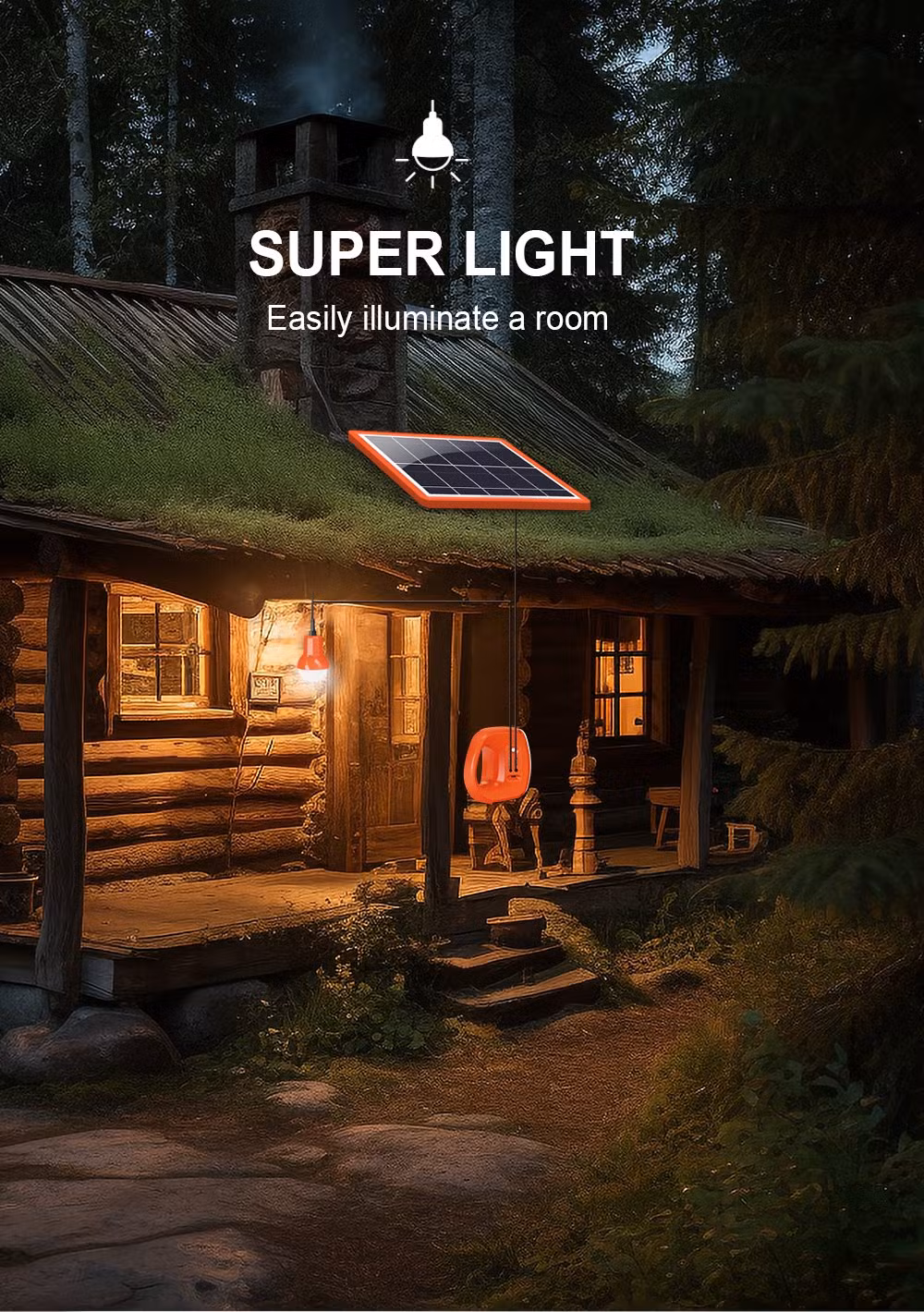 Lighting Global Certified Emergency Solar Lantern Solar Light P7 Waterproof with Super Bright LED Bulb