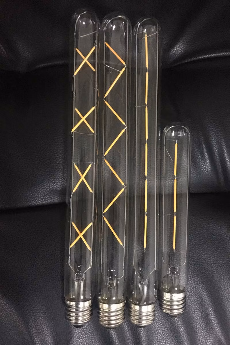 Hcnew Retro LED Filament Bulbs T185 T225 T300 LED Tube Bulb E27 3W 6W 7W 8W 220V Flame Light for Chandelier Lighting