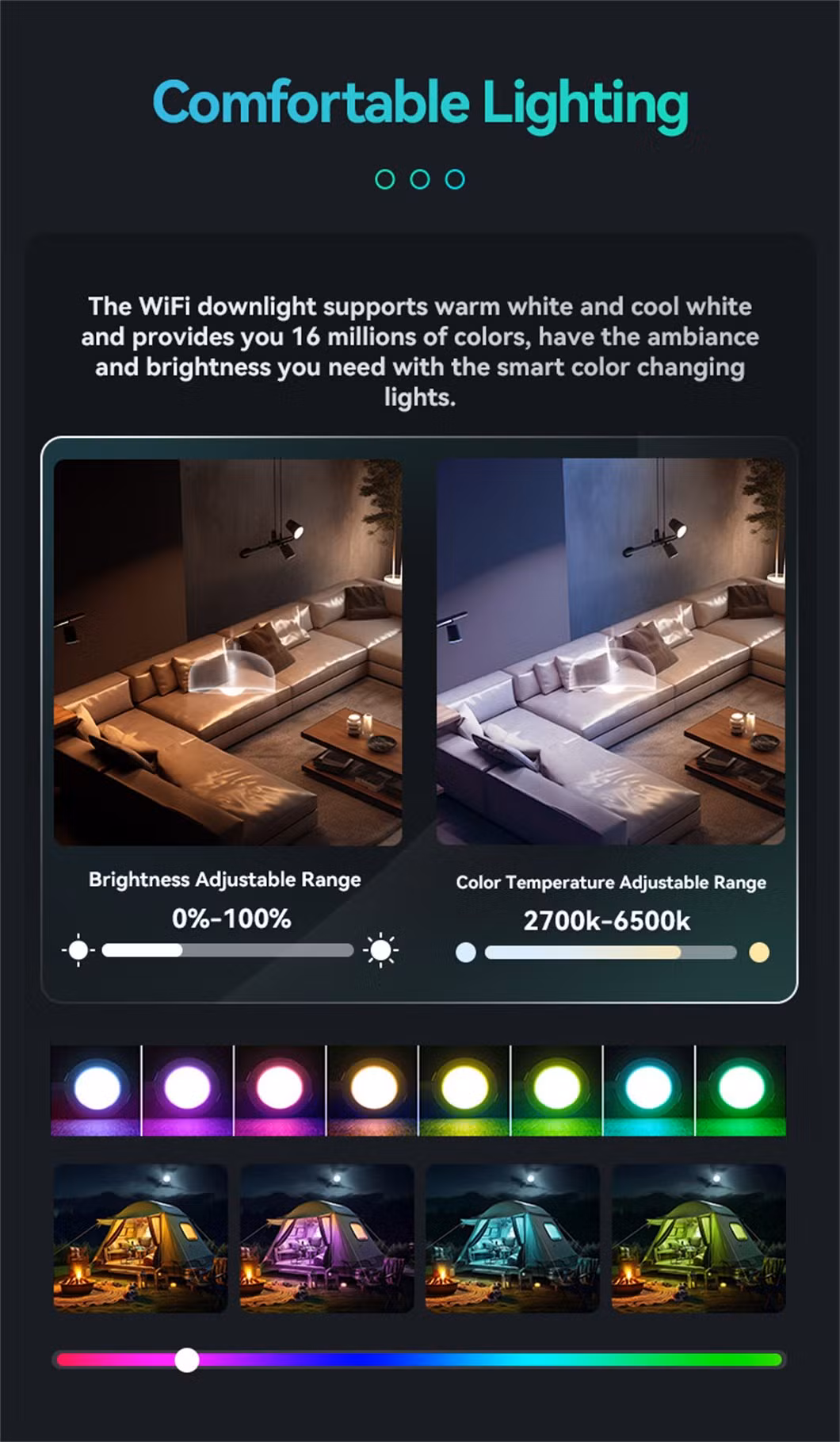 Custom Made 9W/12W/17W E27/E26/B22 2700K-6500K Rgbcw Dimming Smart LED Lamp Tuya APP Alexa Voice Control WiFi Smart Light Bulbs