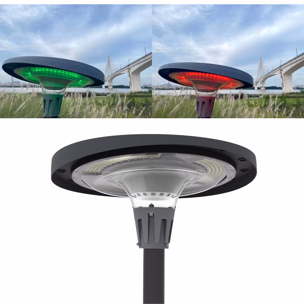2022 New Outdoor Road Street Garden Pathway Walkway Waterproof UFO Solar Panel LED Lamp with RGB