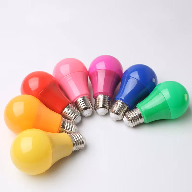 A60 A19 Colorful Lamp Red Yellow Blue Green Decoration Light E27 B22 LED Bulb Lamp for Festival Decoration Lighting