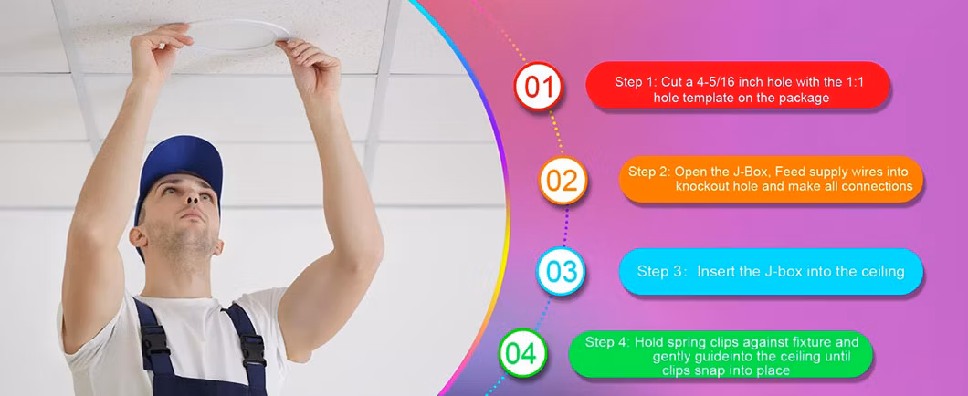 4in Rgbcw Colorful LED Recessed Panel Smart Ceiling Lights with Night Light