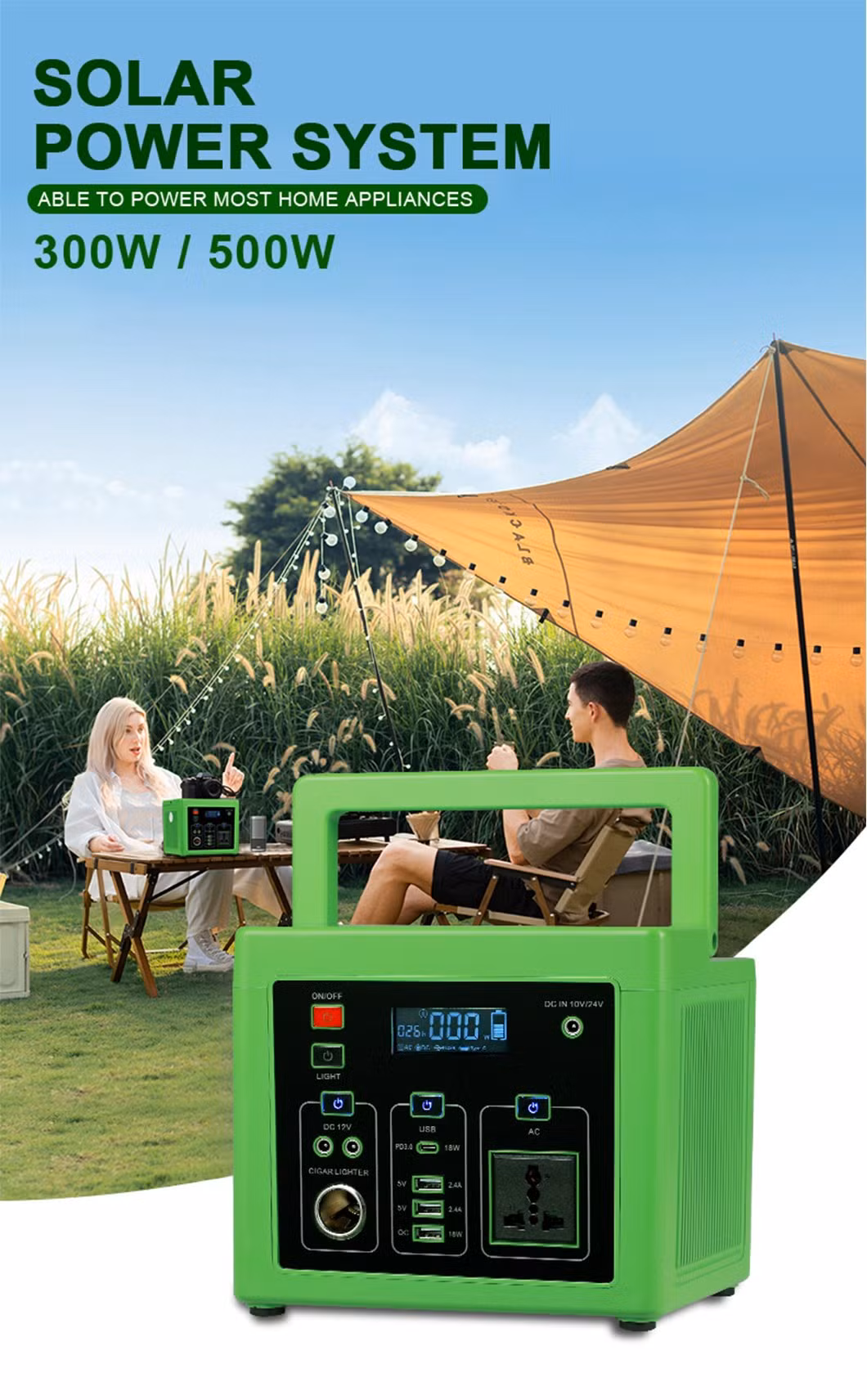 off Grid Solar Power System Portable Solar Power Bank Generator Station