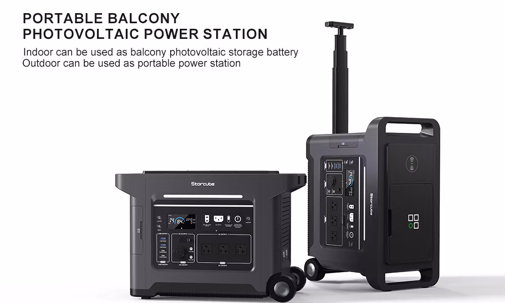 Balcony Power System Portable Power Station 2560wh 3300W LiFePO4, 1200W Solar Input 800W Output