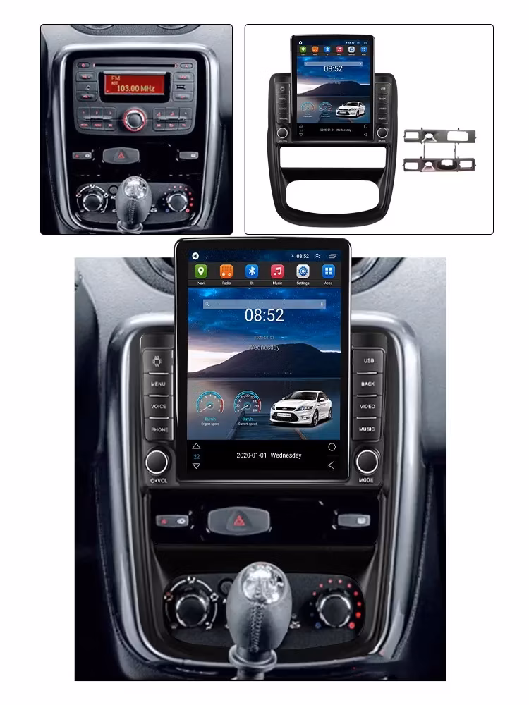 Tesla Radio Vertical Screen 9.7&quot; Android Car DVD Player for Renault Duster 1 2010-2015 GPS Navigation Car Video