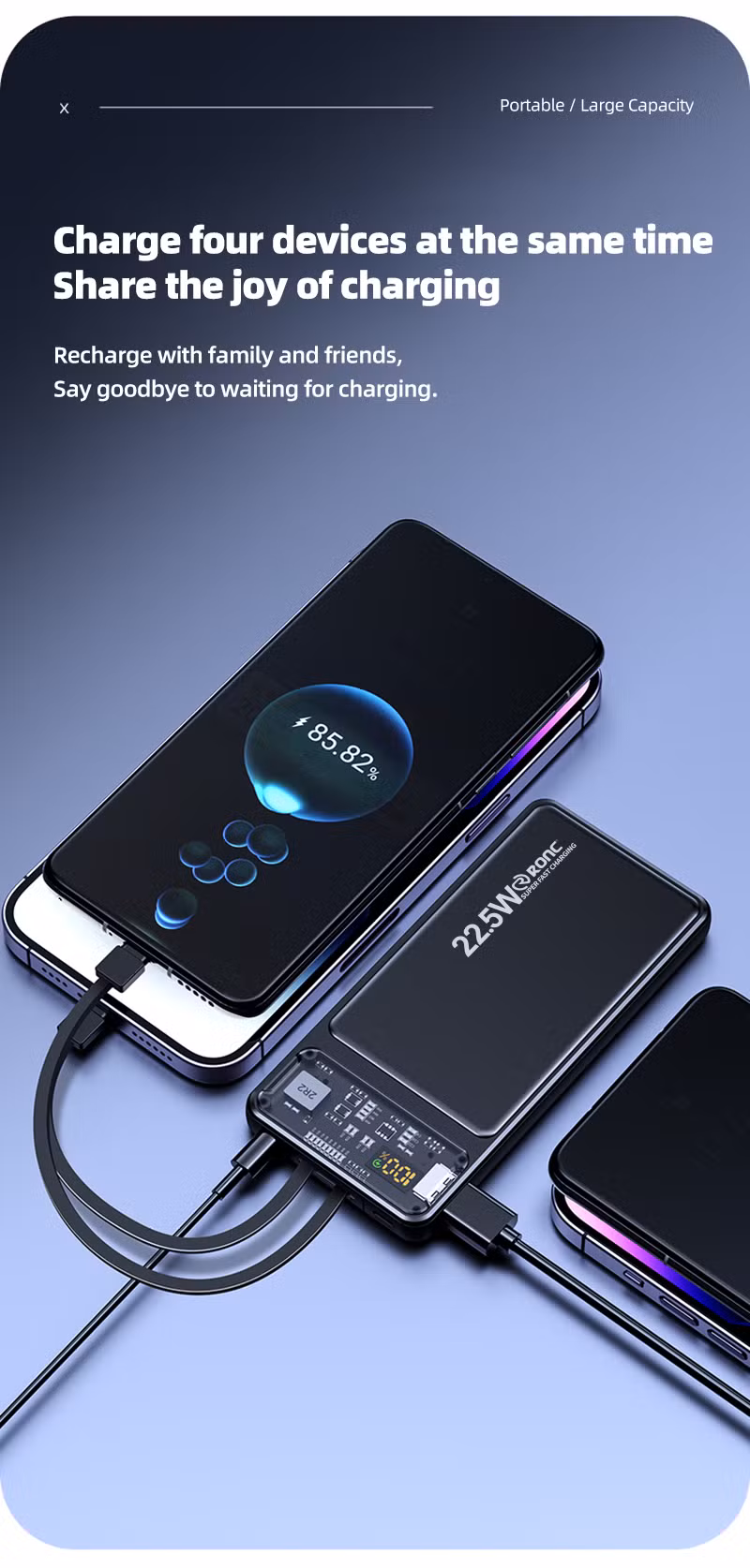 22.5W 10000mAh Powerbank High Capacity Fast Charging Pd QC3.0 Outdoor 20000 mAh Power Bank Station