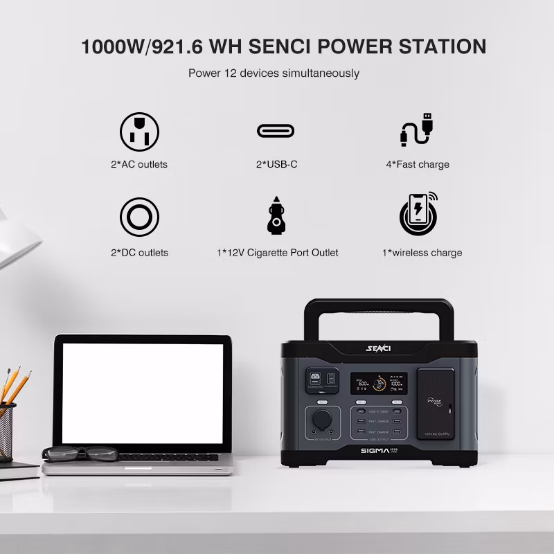 Wholesale Senci 1000 Watt 1000W UPS Iron Phosphate 921wh 100V Portable Generator Power Station