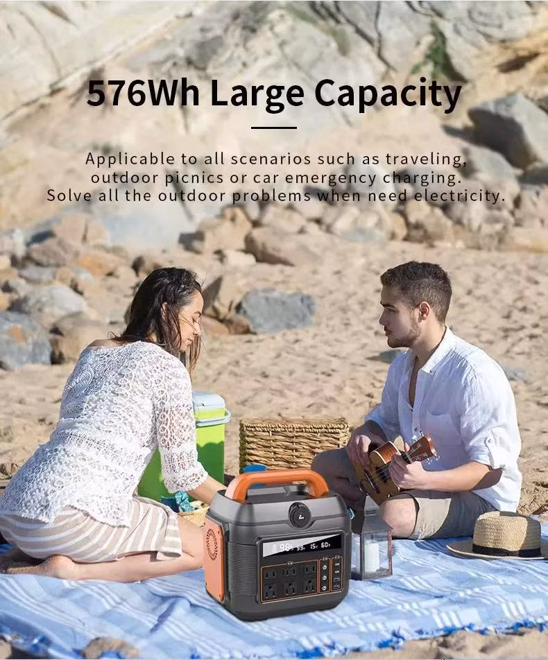 500wh 700W Portable Rechargeable Power Station with AC Outlet Outdoor Mobile Power Supply UPS 110V 220V Solar Generator